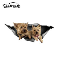 Jump Time 13cm x 5.3cm Cairn Terrier Sticker Torn Metal Decal Wild Animal Funny Car Stickers Window Bumper 3D Car Styling 2024 - buy cheap