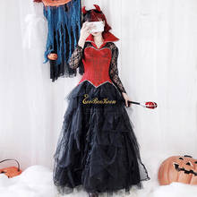 Женский костюм на Хэллоуин, длинное черное кружевное платье привидения невесты, красной ведьмы, для косплевечерние, для взрослых 2024 - купить недорого