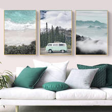 Cartaz escandinavo natureza viagem paisagem parede da lona arte cartaz impressão nórdico pintura praia arte imagem moderna casa 2024 - compre barato