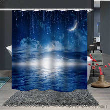 Céu estrelado espaço impressão animal cortinas de chuveiro à prova dmilágua e mildewproof poliéster banheiro partição cortina decoração para casa 2024 - compre barato