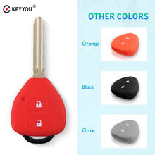 KEYYOU 2 Buttons Silicone Key Shell For TOYOTA Corolla Hilux Vitz Rav4 Aqua Camry Land Cruis Car-styling Remote Key Case Cover 2024 - buy cheap