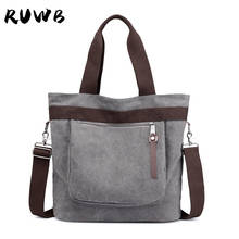 Ruwb bolsa de lona feminina, bolsa casual de inverno para mulheres, bolsa de ombro para viagem de grande capacidade 2024 - compre barato