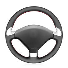Hand Sew Black Genuine Leather Steering Wheel Cover for Peugeot 307 CC 2004 2005 2006 2007 2024 - buy cheap
