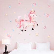 Shijuekongjian Cartoon Unicorn Animal Wall Stickers Diy Horse Wall Decals For House Kids Room Baby Bedroom Nursery Decoration Buy Cheap In An Online Store With Delivery Price Comparison Specifications Photos And