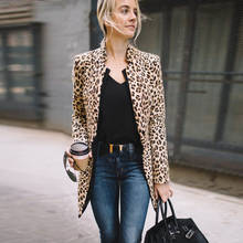 Casaco feminino com estampa de leopardo, sobretudo, sexy, quente, para inverno, cardigã longo, casaco, jaqueta, imperdível 2024 - compre barato
