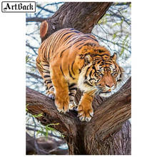 Diamond mosaic animal diy 5d diamond painting tiger tree picture cross stitch full square / round canvas embroidery diamond art 2024 - buy cheap