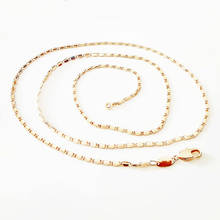 Colar longo de cobre feminino, joia clássica moderna para mulheres, colar slim de cobre, cor dourada 585 2024 - compre barato