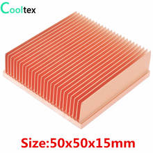 Dissipador de calor de cobre puro, 2 peças, 50x50x15mm, dissipador de calor, cooler para chip eletrônico ic led, resfriamento 2024 - compre barato