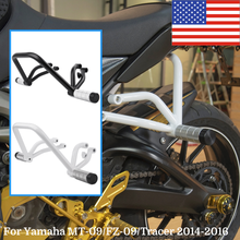 Barra de queda traseira para motocicleta, subgaiola preta para manobras, passageiro para yamaha modelo mt09, fz09 e rastreador, 2014, 2015, eua 2024 - compre barato