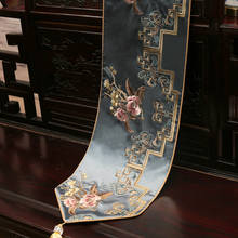 Corredores de mesa bordados florales de alto grado, estilo chino clásico, rojo y azul, tela de decoración del hogar con borlas 2024 - compra barato