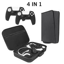 Funda a prueba de polvo 4 en 1 para consola PS5, funda protectora de silicona para mando de PS5, Playstation 5, bolsa de almacenamiento para auriculares 2024 - compra barato