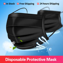 Black Mondmasker Disposable Face Mask Nonwoven 3 Layers Mouth Masks Dusprooft Smog Breathable Protective Adult Masks Mascarillas 2024 - buy cheap