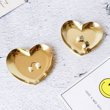 Bandeja dorada Ovalada para exhibición de Joyas, bandeja de acero inoxidable para almacenamiento de joyas, collares y anillos, bandeja de té de lujo para el hogar 2024 - compra barato