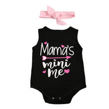 Summer Newborn Baby Girl Clothes Letter print Romper+headband Outfits Jumpsuit Sunsuit Clothes 0-24M 2024 - buy cheap