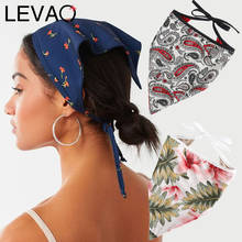 LEVAO 2020 повязка с принтом для женщин, сделанный на заказ тюрбан, головной платок, треугольный платок, модные летние повязки для волос для девочек 2024 - купить недорого