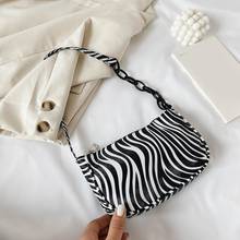 Women Small Shoulder Bags Retro Zebra Print Pattern Handbag 2020 PU Leather Simple Underarm Bags Female Daily Causal Tote Purse 2024 - buy cheap