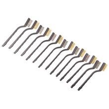 14 Pack Wire Brush Set for Cleaning Welding Slag and Rust Stainless Steel and Brass Curved Handle Masonry brush Wire bristle Scr 2024 - buy cheap