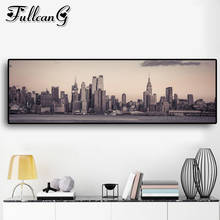 Полноформатная Алмазная 5d картина FULLCANG с изображением американского городского пейзажа, полноформатная, круглая, вышивка, большая мозаика, вышивка, украшение FC2563 2024 - купить недорого