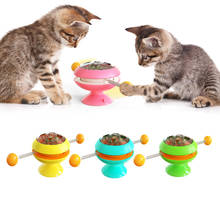 Windmill Cat Toy Rotate Windmill Cat Interactive Toys Cat Catnip Mint Toy Turntable With Suction Cup Funny Kitten Whirling Toys 2024 - buy cheap