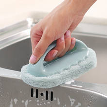 Cepillo de limpieza con mango para azulejo de baño, herramienta de descontaminación para cocina, esponja mágica para olla, 1 unidad 2024 - compra barato