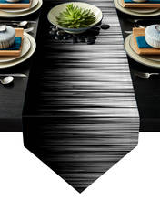Camino de mesa con patrón de rayas verticales irregulares, blanco y negro, decoraciones navideñas para la decoración de la Mesa del hogar 2024 - compra barato