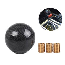 Perilla de palanca de cambios de coche, palanca de cambio de coche con forma de bola redonda de fibra de carbono negra, ajuste Universal para la mayoría de los coches, interruptor de cambio de 8mm, 10mm y 12mm 2024 - compra barato