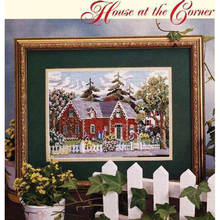 Amishop Gold Collection Beautiful Counted Cross Stitch Kit House At The Corner Red House Home Village 2024 - buy cheap