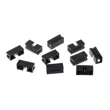 10 Pcs DC3 10 Pin 2x5 Pin Double Row 2.54mm Pitch Straight Pin Male IDC Box Header Connector 2024 - buy cheap