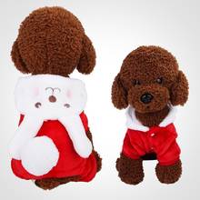 PUOUPUOU красная мультяшная Одежда для собак, толстовка, зимний теплый питомец для маленьких и средних s пальто, куртка, милая s одежда 2024 - купить недорого