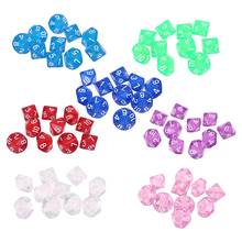 10pcs/set Acrylic Polyhedral Dice Transparent Colors 10 Sided Dices Table Board Playing Game for Bar Pub Club Party M5TC 2024 - buy cheap