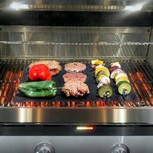 PTFE Non-stick BBQ Grill Mat Barbecue Baking Liners Reusable Non-stick coating Cooking Sheets 40 * 30cm barbeque accessories 2024 - buy cheap