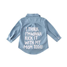 Toddler Kids Baby Girl Denim Tops Shirt Back Letters Print Coat Shirt Jacket 2-7Y 2024 - buy cheap