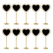 5pcs/lot Heart Lace Shape Small Wood Blackboard Desktop Decoration  Message board 2024 - buy cheap