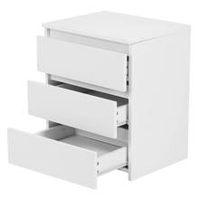 45x38.2x56cm White Modern Tidy Bedside Table Cabinet Stable Nightstand with 3 Storage Drawers Bedroom Coffee Tea Table Furniture 2024 - buy cheap