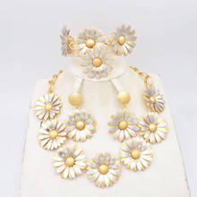 Ltaly-Conjunto de joyería de color dorado 750 para mujer, Conjunto grande de cuentas africanas, joyería de moda, collar, pendientes 2024 - compra barato