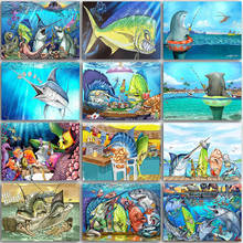 5D DIY Diamond Painting Kit Paint animal shark The underwater world home decor Full Square&Round embroidery mosaic Cross stitch 2024 - buy cheap