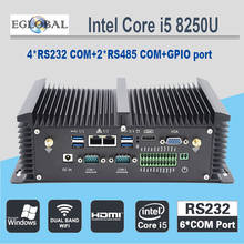 Промышленный мини-ПК без вентилятора i7 8550U i5 8250U четырехъядерный процессор 2 * DDR4 2 * COM Windows 10 Pro Linux прочный Настольный компьютер VGA HDMI WiFi 2024 - купить недорого