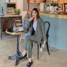 Korean version of the autumn new temperament goddess fan fashion business wear collarless design chic suit suits office sets 2024 - buy cheap