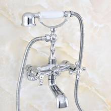 Grifo de bañera cromado pulido de 3-3/8 ", montado en la pared con ducha manual, estilo teléfono, Nqg415 2024 - compra barato
