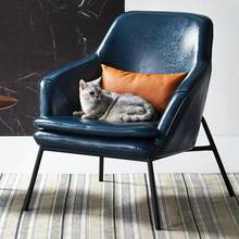 Single leather sofa chair Nordic designer modern minimalist creative sofa chair balcony wrought iron lounge chair 2024 - buy cheap