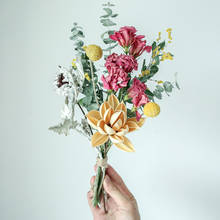 Ramo de flores secas preservadas, hecho a mano, de algodón, rosa, girasol, arreglo Floral, decoración de San Valentín para el hogar 2024 - compra barato