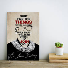 Notorious RBG Poster Ruth Bader Ginsburg Quote Print Fight For Things You Care About Vintage Feminist Wall Art Canvas Painting 2024 - buy cheap
