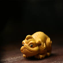 O antigo deus besta unicórnio chinês pequeno modelo animal boxwood escultura em madeira trabalho 2024 - compre barato