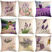 1 Pcs Lavender Pattern Cotton Linen Throw Pillow Cushion Cover Car Home Sofa Bed Decorative Pillowcase Funda Cojin Pillows 40659 2024 - buy cheap