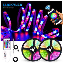 Luckyled-fita de led rgb 5050, smd, flexível, 5v, usb, com controle remoto, 24k, 3k, wi-fi 2024 - compre barato