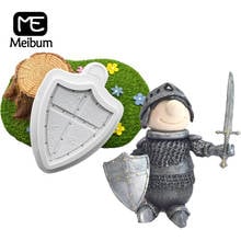 Knight Shield Pattern Silicone Fondant Mold Child Gift Biscuits Gum Paste Sugar Craft Chocolate Dessert Cake Mould Baking Tools 2024 - buy cheap