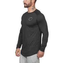 New Brand Autumn Mesh Long Sleeve T Shirt Men Sportswear Slim Fit Tops Fitness T-shirt O-neck Solid Quick Dry Hip Hop Tshirt 2024 - buy cheap