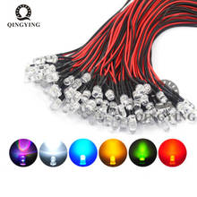 20-50-100pcs 3mm/5mm Red/Green/Blue/RGB 3V 5V 12V DC Round Pre-Wired Water Clear LED 2024 - buy cheap