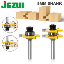 2 pc 8mm Shank high quality Tongue & Groove Joint Assembly Router Bit Set 3/4" Stock Wood Cutting Tool - RCT 2024 - купить недорого