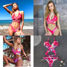 Lady Bandage Push Up Bra Bikini Swimsuit Swimwear Bikini Beach Bathing Suits 2024 - купить недорого